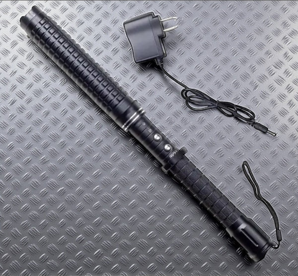 X10 Telescopic Stun Gun LED Flashlight Night Stick