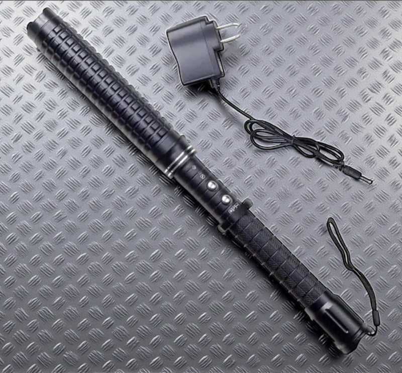 X10 Telescopic Stun Gun LED Flashlight Night Stick