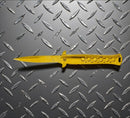 Falcon 9" Overall Metal Spring Assisted Knife With Gold Coating