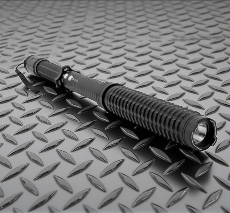 X10 Telescopic Stun Gun LED Flashlight Night Stick