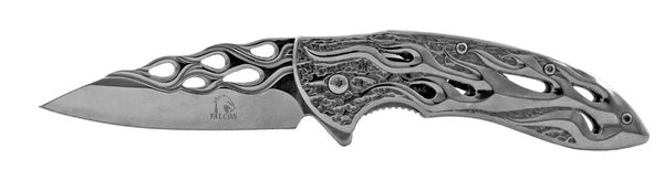 4.5" Drop Point Stainless Steel Traditional Folding Pocket Knife - Chrome