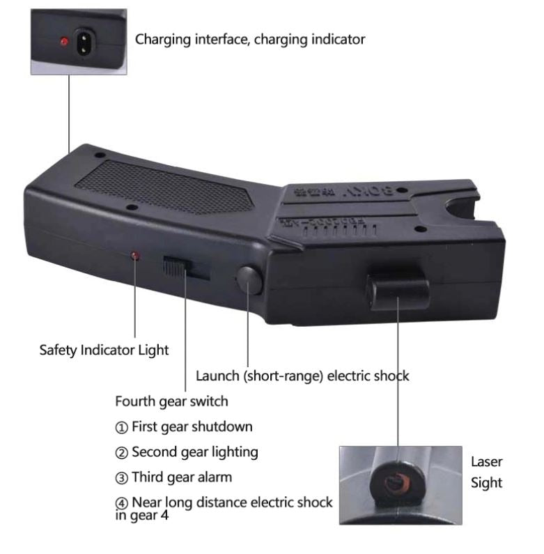 80K Volt Remote Projectile Stun Gun