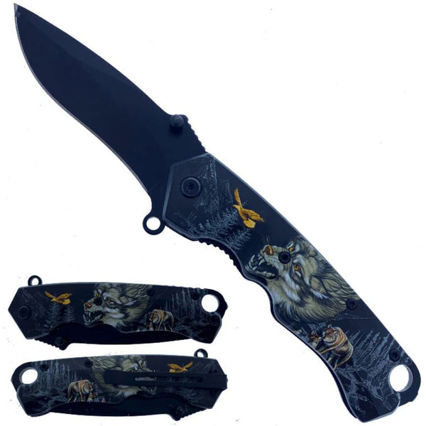 8.5 "Overall ABS Double Sided 3D Handle With Wolf